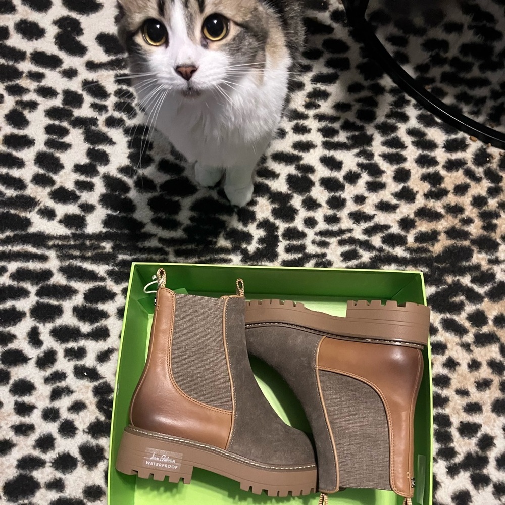 Sam Edelman Laguna2 Waterproof suede boots in Desert Olive (camel & tan) 6.5 - Picture 3 of 7